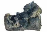 Blue, Cubic Fluorite Crystals on Quartz & Dolomite - China #147063-1